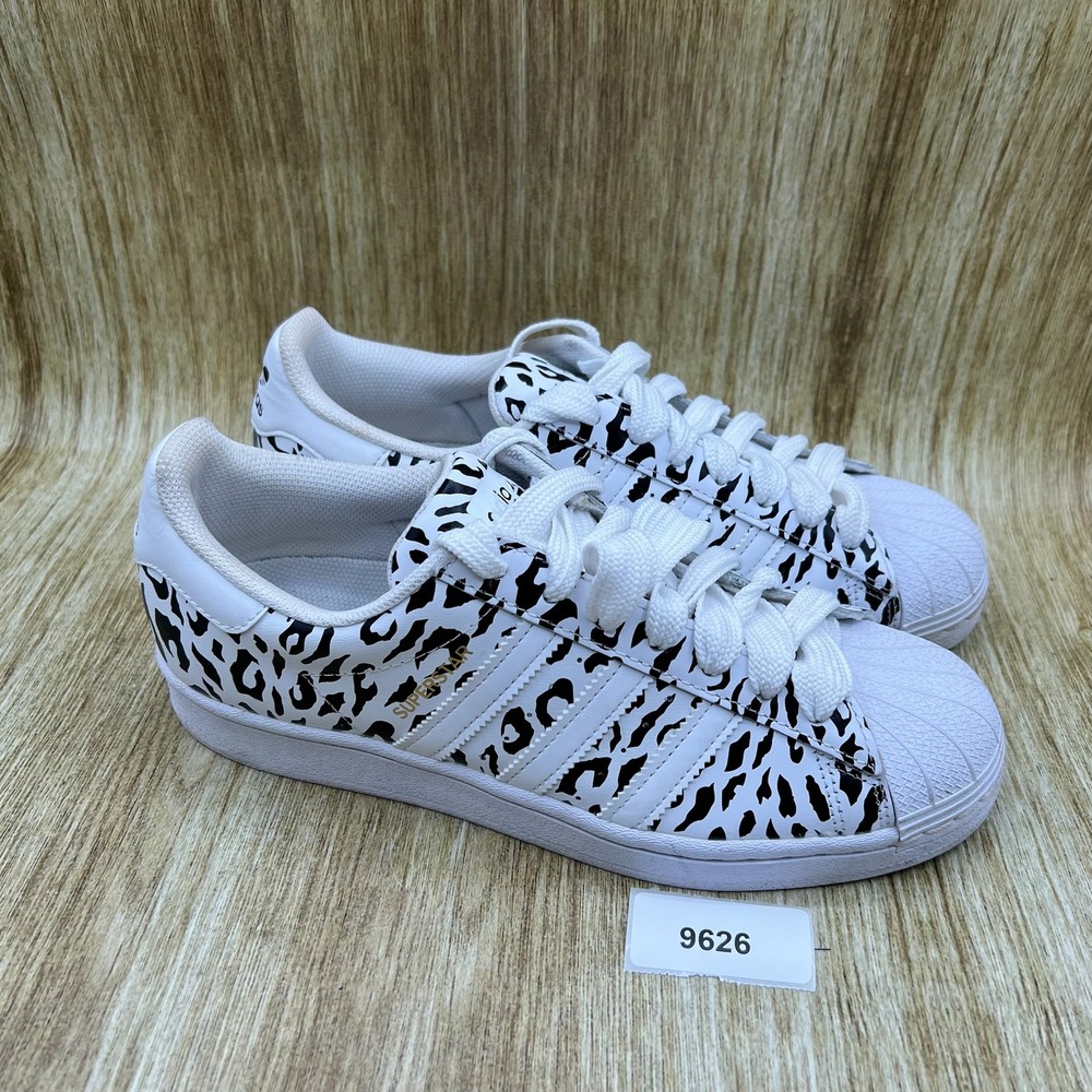 Adidas Superstar Women's Size 8.5 White Cheetah Print Shell Toe Shoes FV3451 - Picture 10 of 10